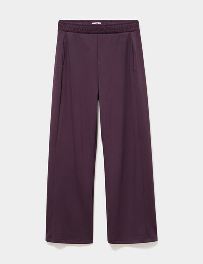 Pantalon de jogging large molletonn&eacute; violet fonc&eacute; femme