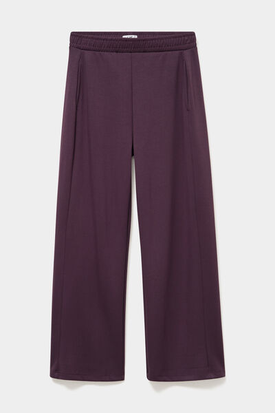 Pantalon de jogging large molletonn&eacute; violet fonc&eacute; femme
