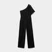 Combinaison pantalon col asym&eacute;trique noir femme