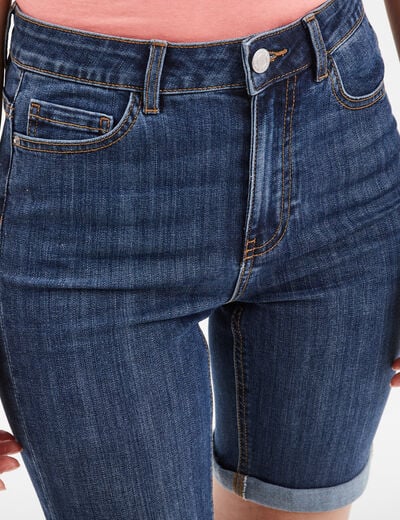 Bermuda en jean slim denim stone femme