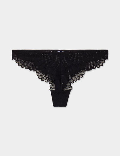 String en dentelle noir femme
