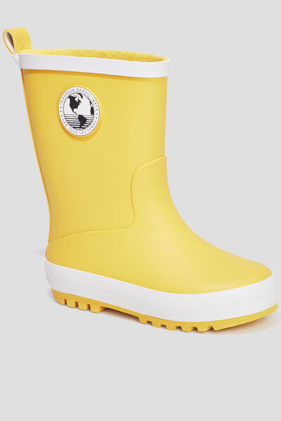 Bottes de pluie enfant garçon-fille JAUNE