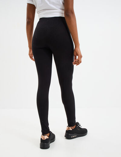Legging taille élastiquée noir femme