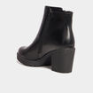 Bottines &agrave; talons et d&eacute;tails zipp&eacute;s noir femme
