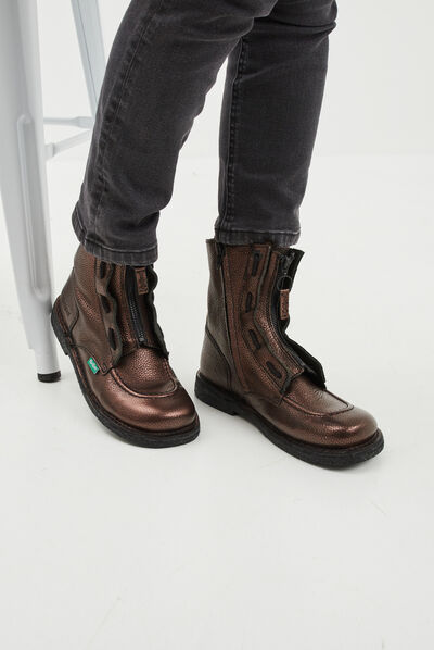 Bottines en cuir Kickers Meeticrock marron femme
