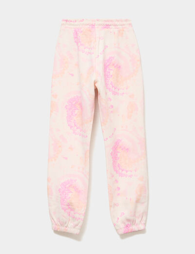 Pantalon de jogging molleton beige fille