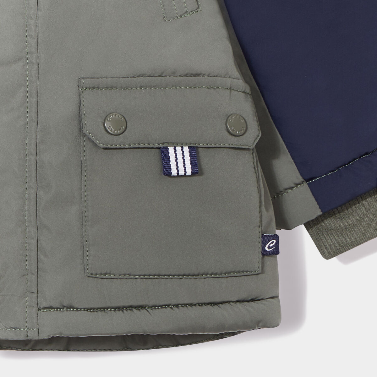 Parka à capuche imitation fourrure vert kaki bébé garçon