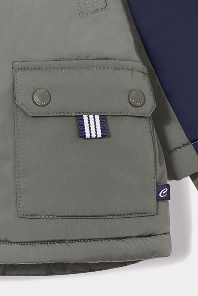 Parka à capuche imitation fourrure vert kaki bébé garçon