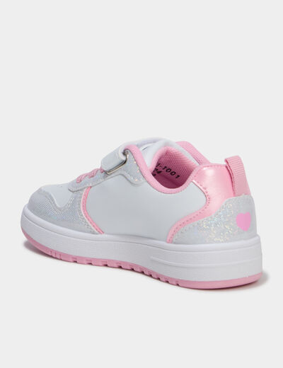 Tennis basses &agrave; scratchs Hello Kitty blanc fille