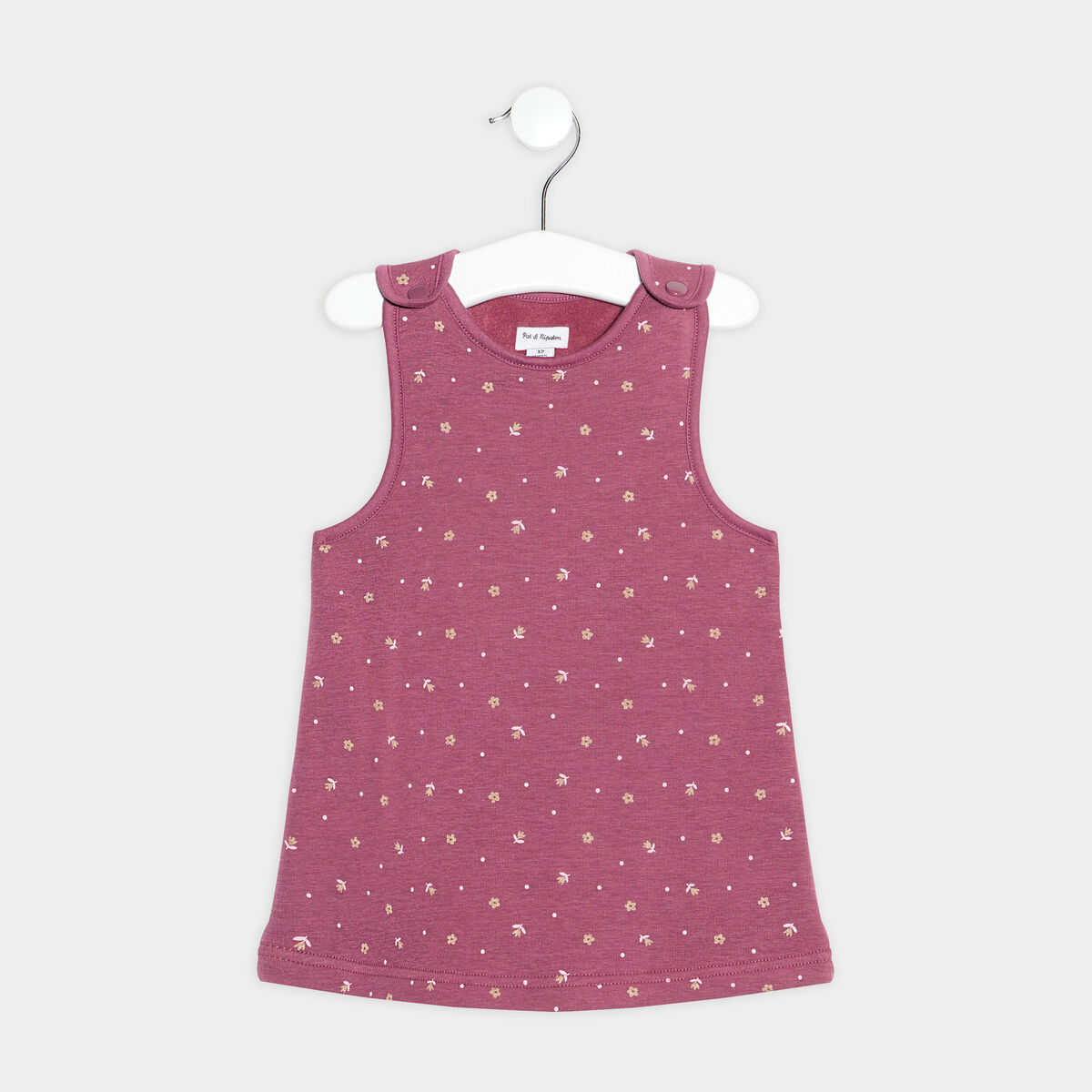 Robe droite sans manches prune bébé fille
