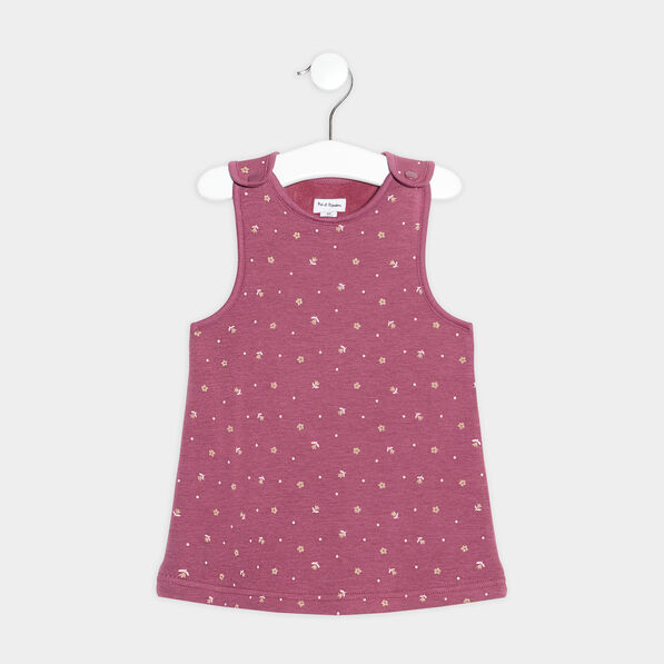 Robe droite sans manches prune bébé fille