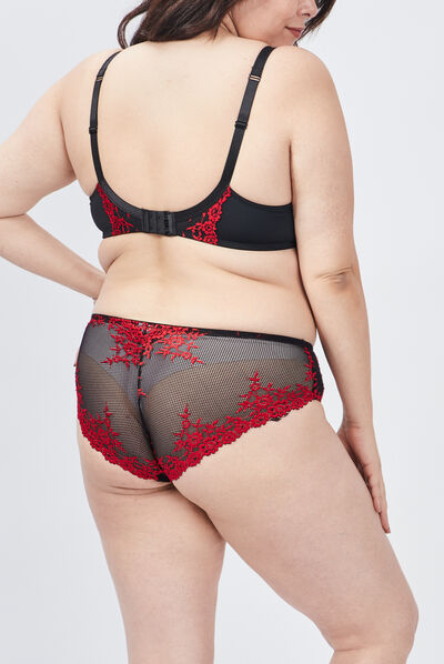 Soutien-gorge corbeille grande taille rouge femme grande taille