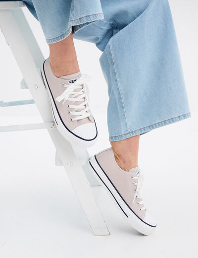Tennis en toile à lacets Creeks gris clair femme