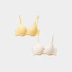 Lot 2 soutiens-gorge corbeille dentelle jaune clair femme