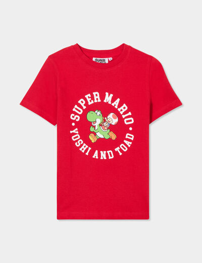 T-shirt manches courtes coton Mario rouge garçon