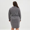 Robe droite col cache-coeur avec noeud noir femme grande taille