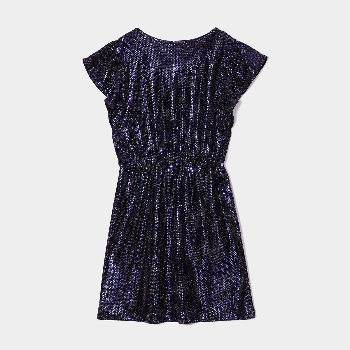 Robe à sequins et volants Liberto bleu marine fille