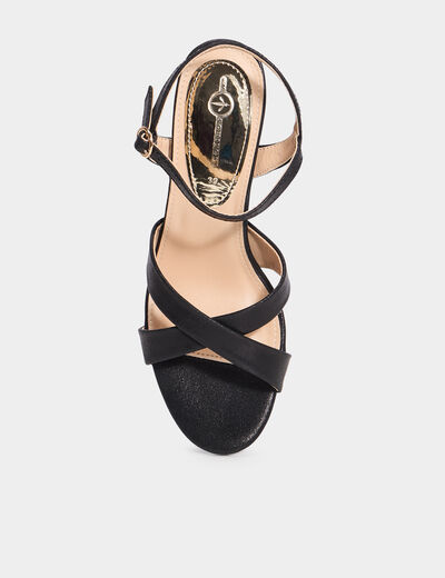 Sandales à talons 7 cm noir femme