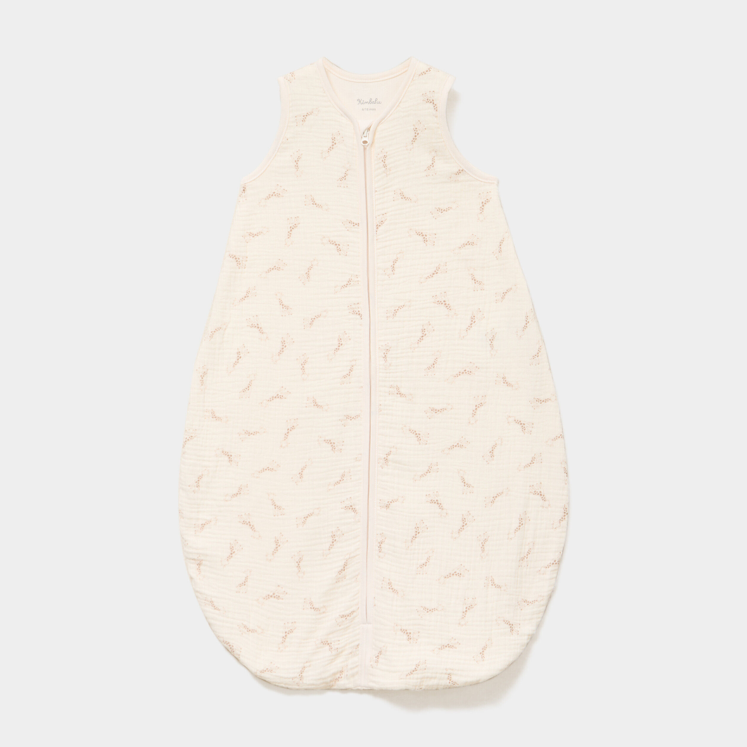 Gigoteuse sans manches gaze coton TOG 1 ecru bébé