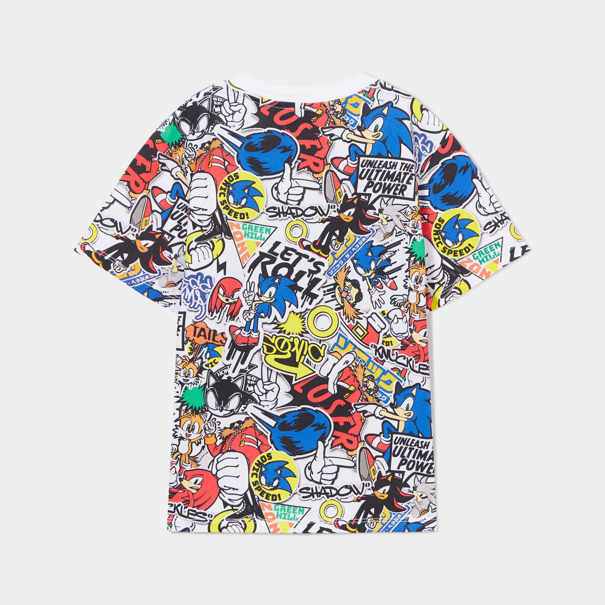 T-shirt col rond manches courtes Sonic multicolore gar&ccedil;on