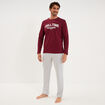 Ensemble pyjama pantalon et t-shirt bordeaux homme