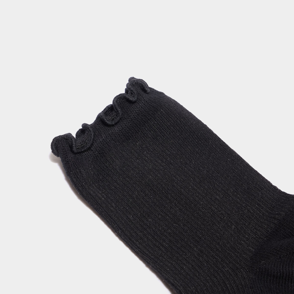 Lot 5 paires socquettes c&ocirc;tel&eacute;es noir femme