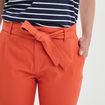 Pantalon chino ceinturé 7/8ème orange foncé femme