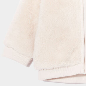 Gilet fausse fourrure zippé à capuche beige bébé garçon