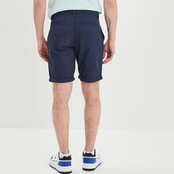 Bermuda chino regular bleu marine homme