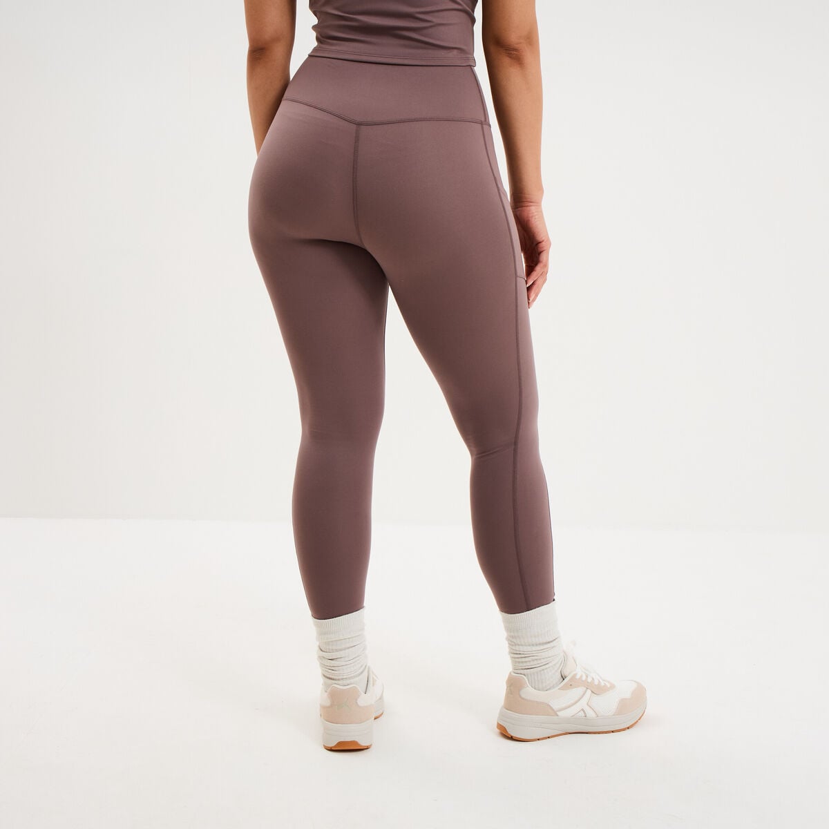 Legging de sport taille haute mauve femme