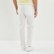 Pantalon chino droit lin m&eacute;lang&eacute; blanc homme
