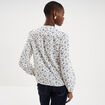 Blouse droite manches longues coton ecru femme