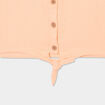 Chemise nouée manches courtes en lin rose saumon fille