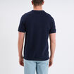Polo col zipp&eacute; manches courtes coton bleu marine homme