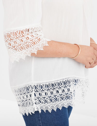 Blouse manches courtes blanc femme grande taille