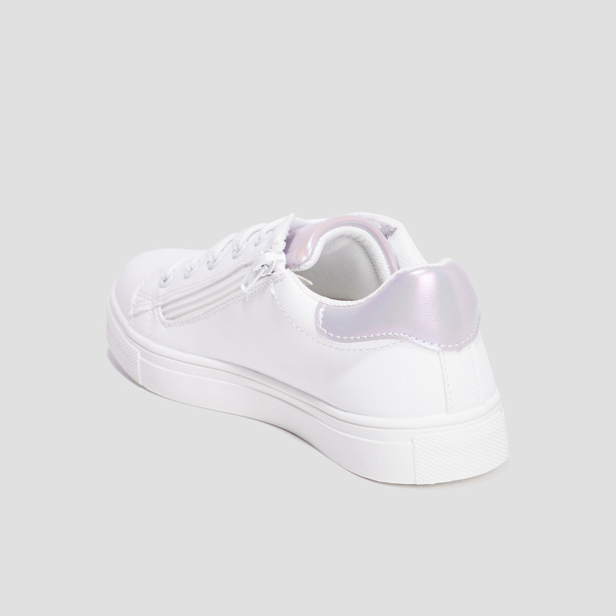 Tennis basses zippées Liberto blanc fille