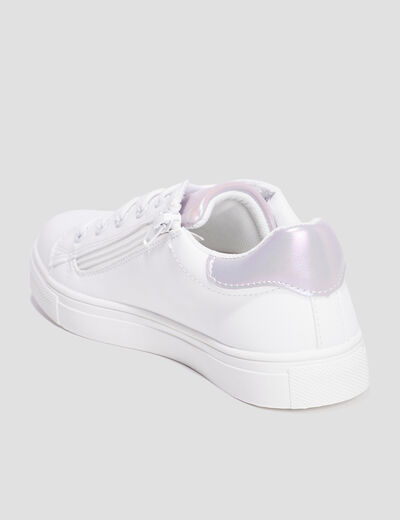 Tennis basses zippées Liberto blanc fille