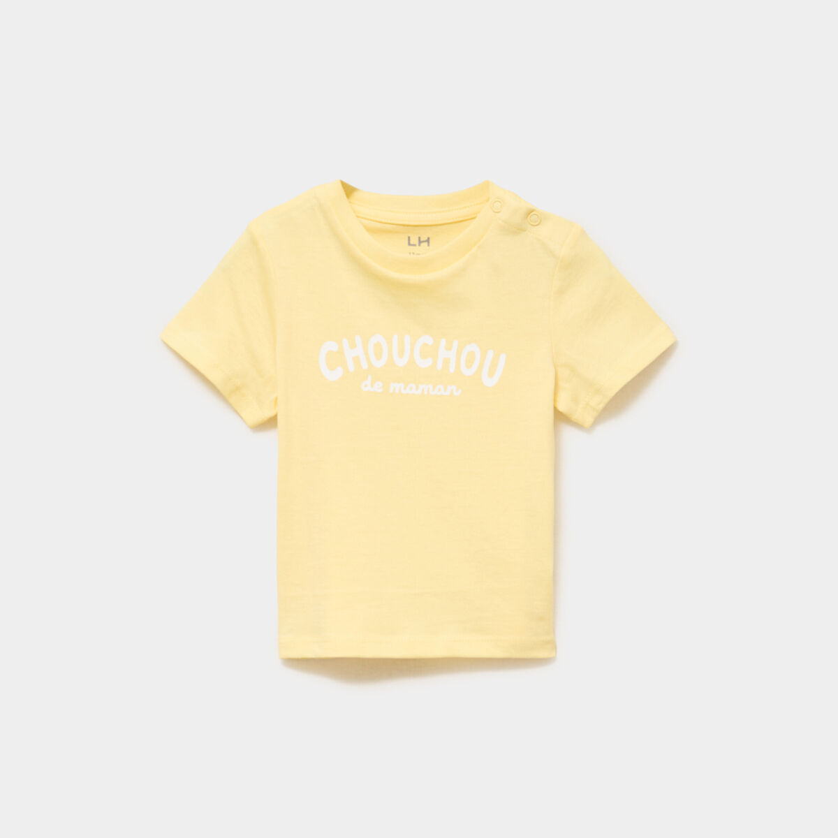 T-shirt &agrave; manches courtes coton jaune b&eacute;b&eacute; gar&ccedil;on