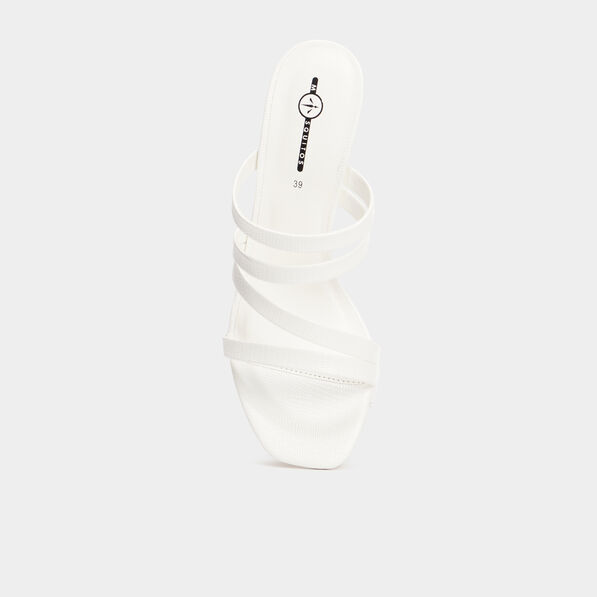 Mules à talons blanc femme