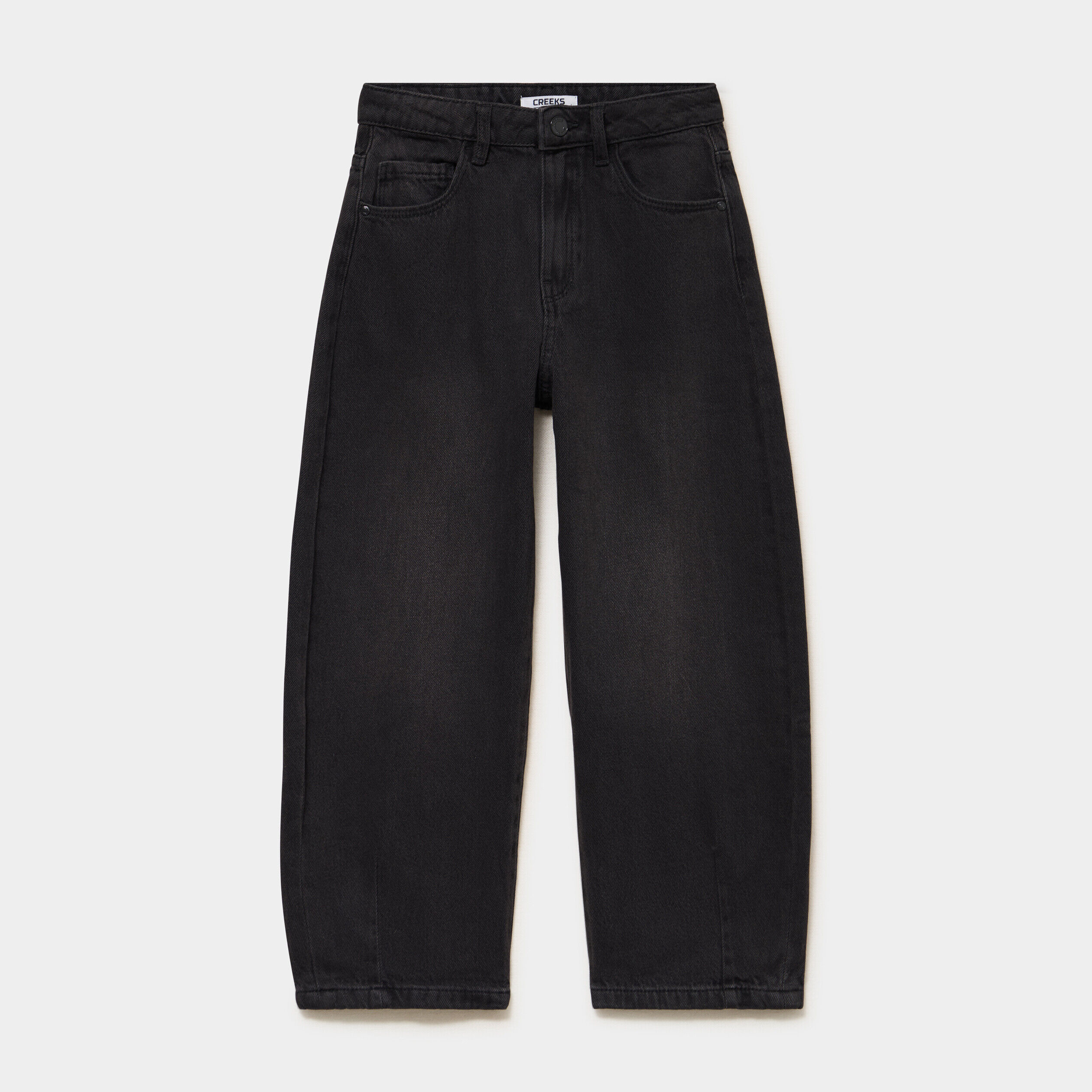 Jean barrel 5 poches coton denim noir fille CREEKS