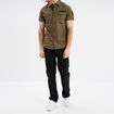 Chemise manches courtes Liberto vert kaki homme