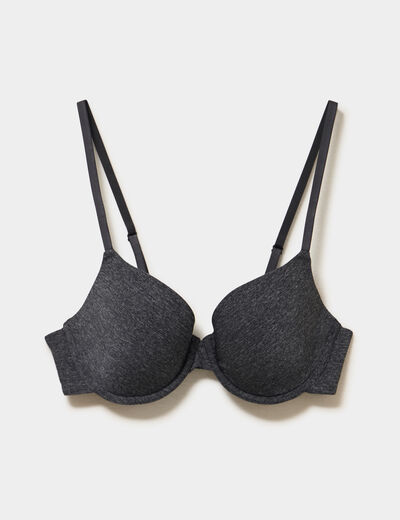 Soutien-gorge corbeille microfibre gris femme