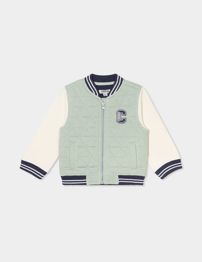 Gilet zippé matelassé col teddy Creeks vert pastel bébé garçon