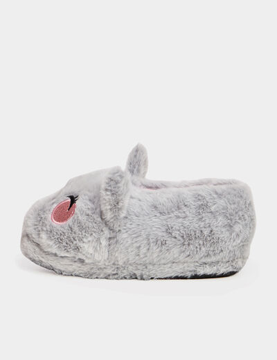 Chaussons avec fausse fourrure mauve fille
