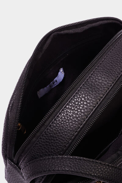 Sac pochette avec poche &agrave; rabat noir femme