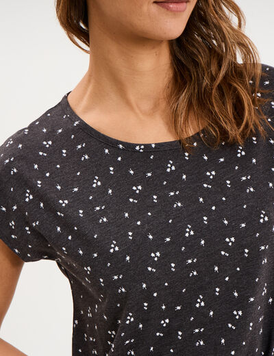 Chemise de nuit manches courtes gris anthracite femme