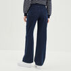 Jeans wide leg taille haute coton denim brut femme