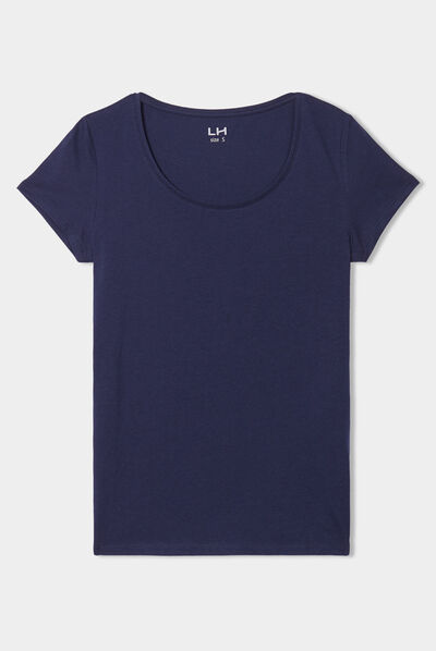 T-shirt manches courtes bleu marine femme