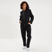 Combinaison pantalon en jean ceintur&eacute;e denim noir femme
