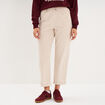 Pantalon taille haute velours 7/8&egrave;me sable femme